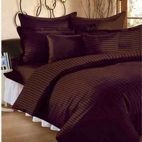 Plum 100% Cotton King Size Bed Sheet Set with Pillow Covers by Florida